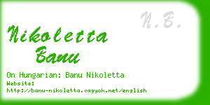 nikoletta banu business card